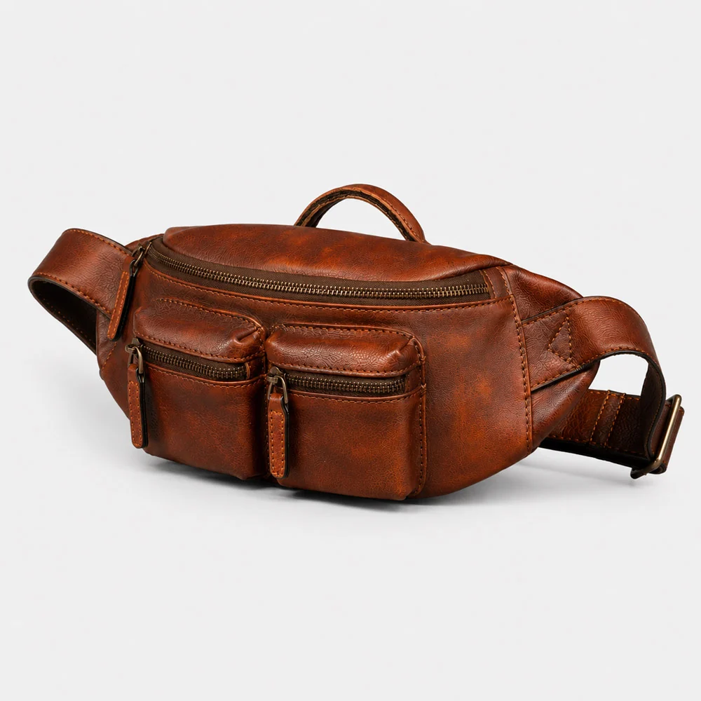 Designer Bum Bag for Men – Concealed Carry Leather Fanny Pack with Multi-Pocket Design