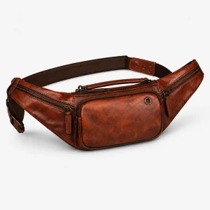Leather Waist Bag – Concealed Carry Fanny Pack in Vintage Style for Men