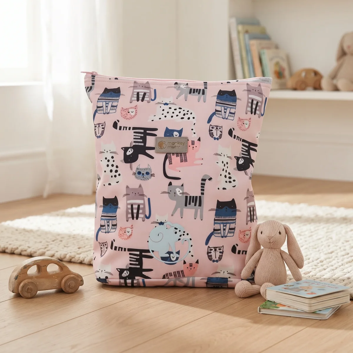 Mochila infantil softshell Monkey Mum® - Gatinhos - Rosa - Image 2